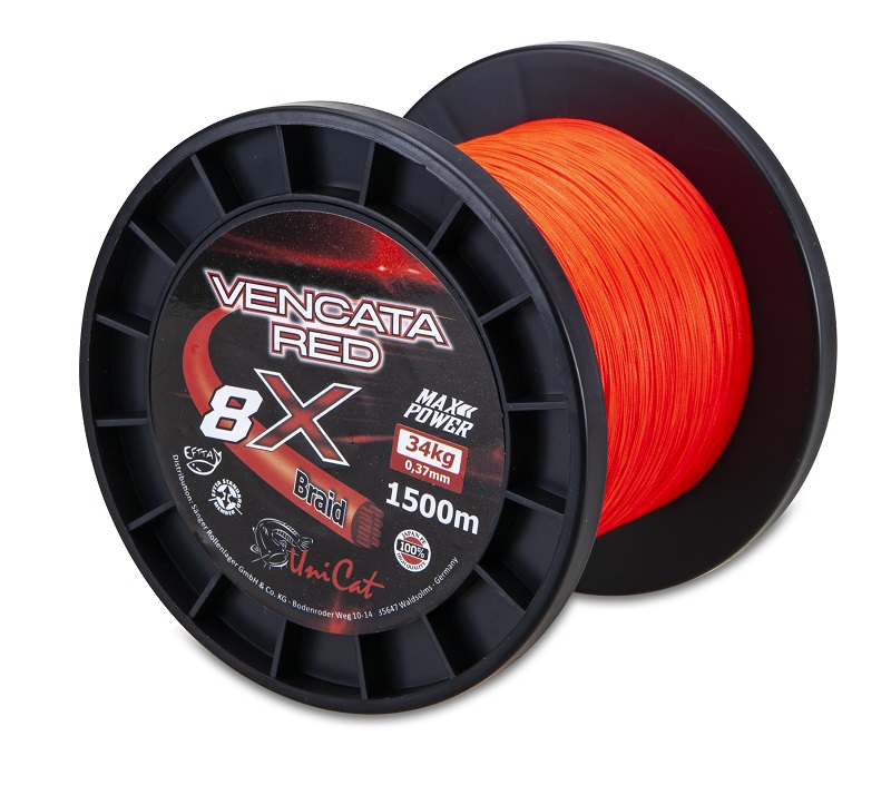 Uni Cat šnúra 8 X Vencata Red 0,60mm 1500m 57kg - MojeRybárstvo.sk Uni Cat šnúra 8 X Vencata Red 0,60mm 1500m 57kg