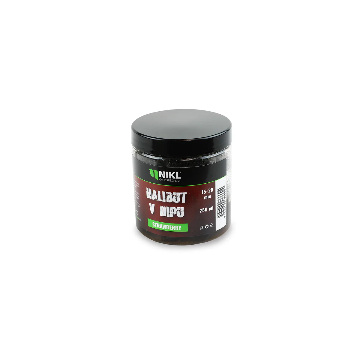 Nikl Black halibut pelety v dipu Strawberry 15+20mm, 250ml - MojeRybárstvo.sk Nikl Black halibut pelety v dipu Strawberry 15+20mm, 250ml