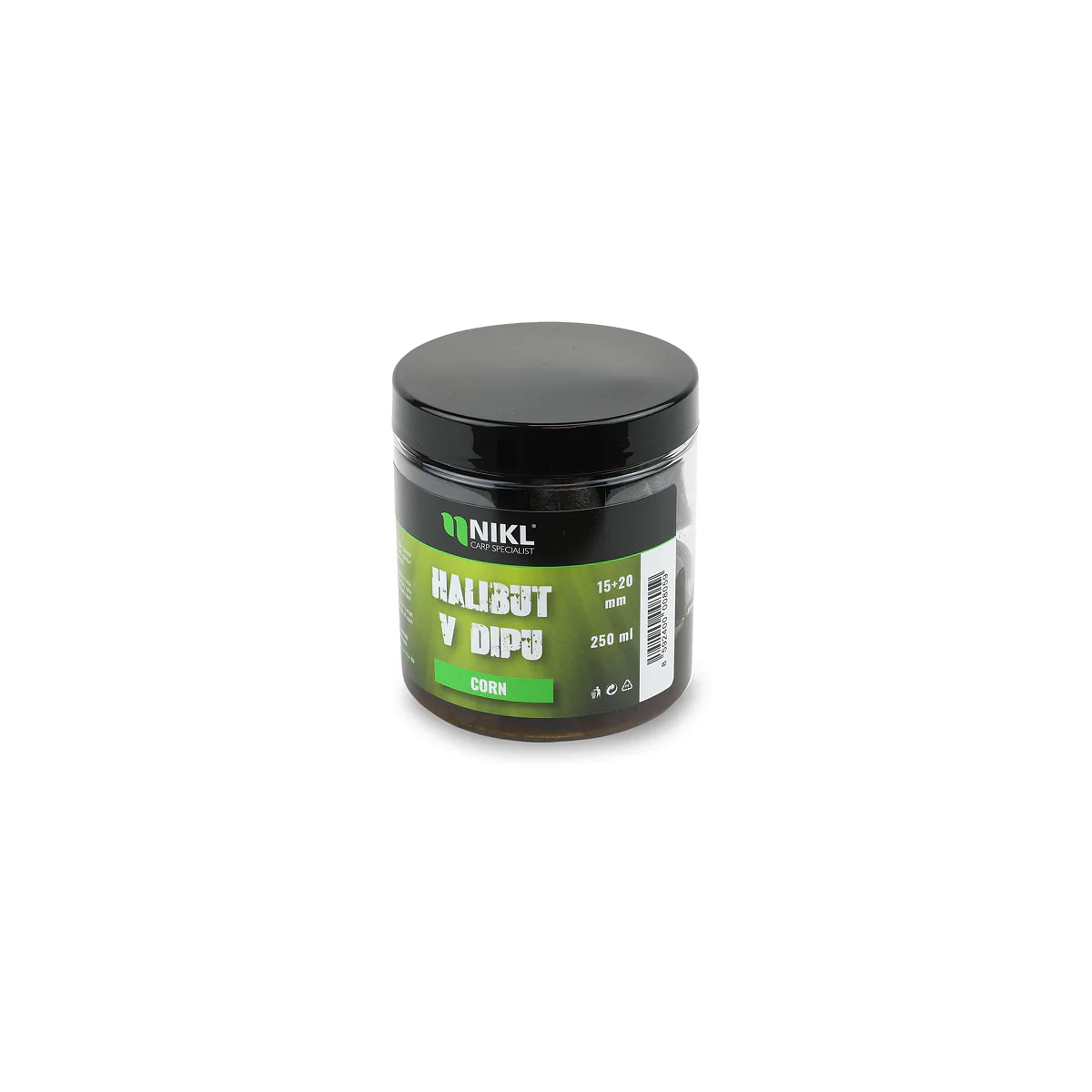 Nikl Black halibut pelety v dipu Corn 15+20mm, 250ml - MojeRybárstvo.sk Nikl Black halibut pelety v dipu Corn 15+20mm, 250ml