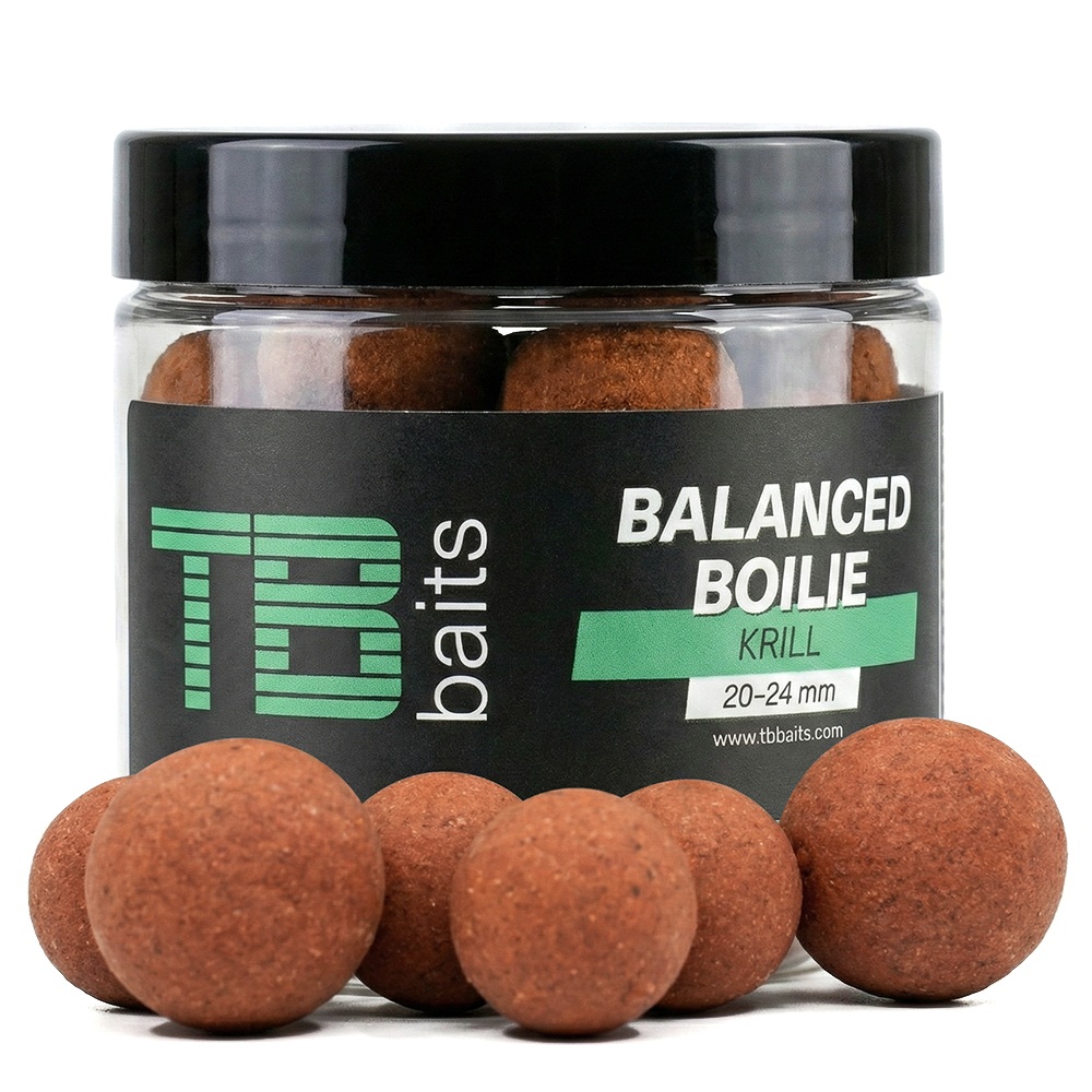 TB Baits Vyvážené Boilie Balanced + Atraktor Krill 100 g 20-24 mm - MojeRybárstvo.sk TB Baits Vyvážené Boilie Balanced + Atraktor Krill 100 g 20-24 mm