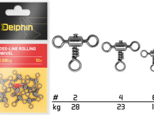 Cross-line rolling T swivel  / 10 ks
