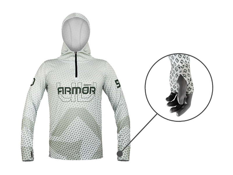 Tričko s kapucňou Delphin UV ARMOR 50+ Olive - MojeRybárstvo.sk Tričko s kapucňou Delphin UV ARMOR 50+ Olive – Obrázok 3