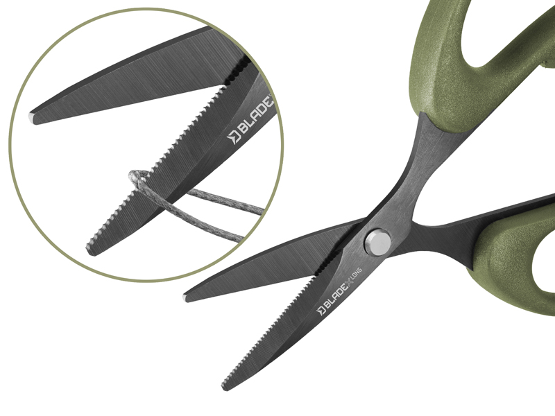 Nožnice s vrúbkami Delphin BladeX Long Titan - MojeRybárstvo.sk Nožnice s vrúbkami Delphin BladeX Long Titan – Obrázok 3