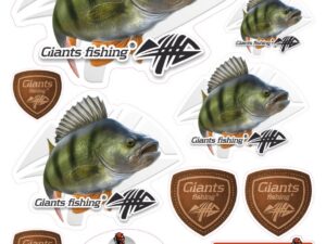 Mix nálepek Giants Fishing Okoun ( 17ks )