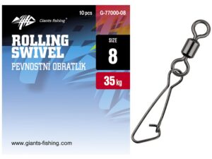 Giants fishing Pev. obratlík s karabinkou Rolling Swivel with Hooked Snap 10ks