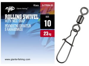 Giants fishing Pev. obratlík s karabinkou Rolling swivel with nice snap 10ks