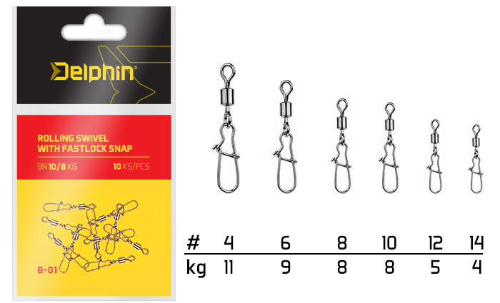 Rolling Swivel with Fastlock Snap - MojeRybárstvo.sk Rolling Swivel with Fastlock Snap