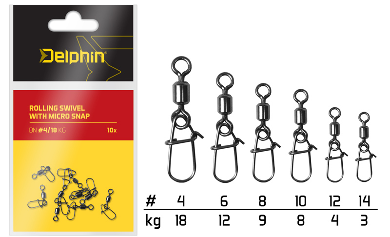 Rolling swivel with micro snap /10ks - MojeRybárstvo.sk Rolling swivel with micro snap /10ks