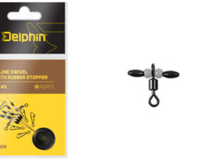 Inline swivel with rubber stopper