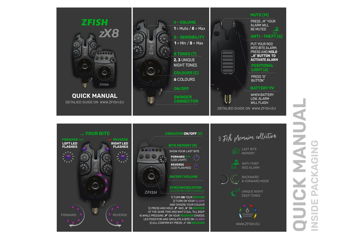 ZFISH Sada Hlásičů Bite Alarm Set Zx8 PRO 2+1 - MojeRybárstvo.sk ZFISH Sada Hlásičů Bite Alarm Set Zx8 PRO 2+1 – Obrázok 8