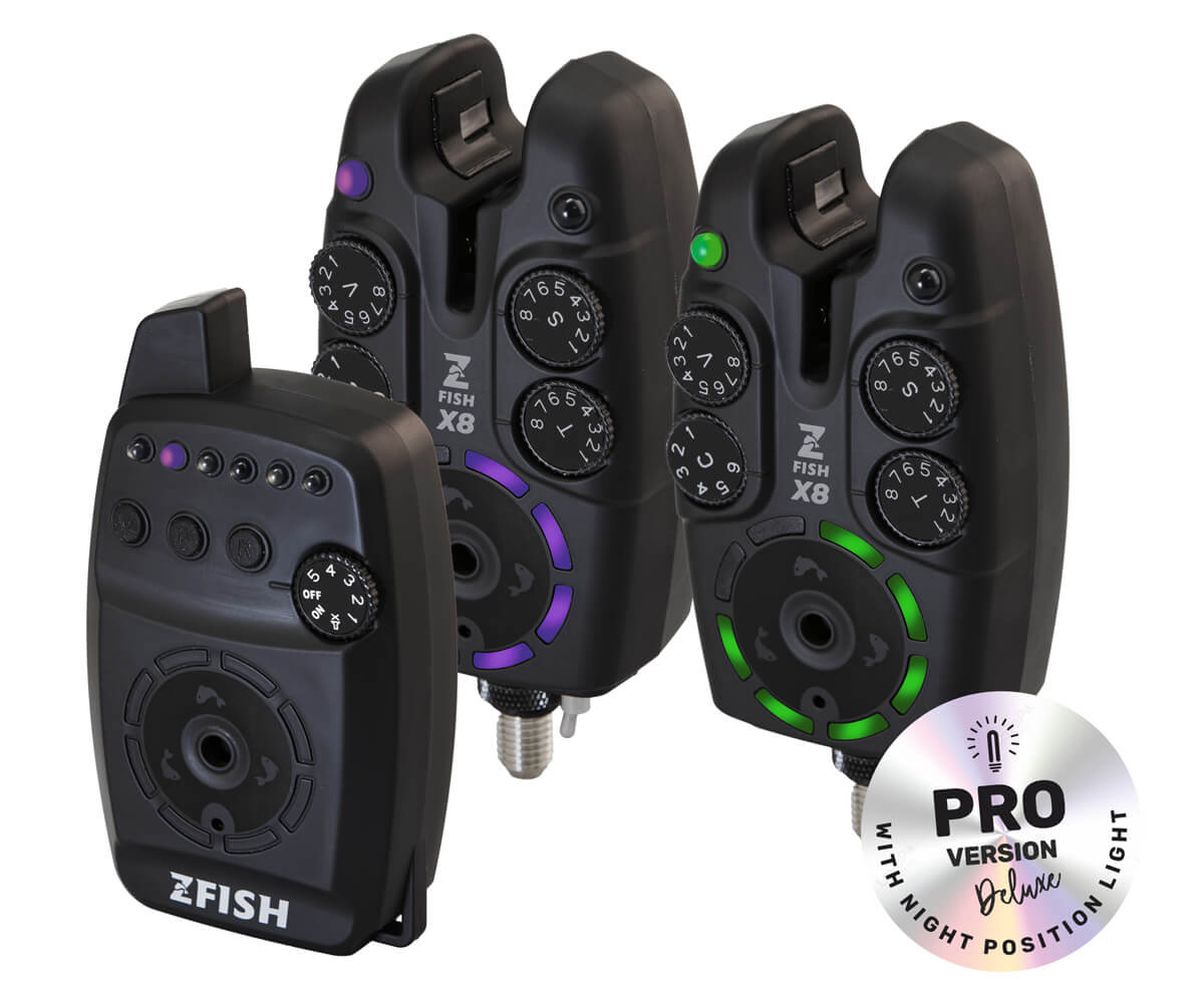 ZFISH Sada Hlásičů Bite Alarm Set Zx8 PRO 2+1 - MojeRybárstvo.sk ZFISH Sada Hlásičů Bite Alarm Set Zx8 PRO 2+1
