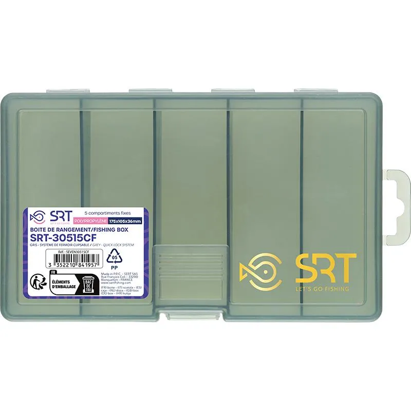 Sert krabička 5 Fixed Compartments Grey (175x105x36 mm) - MojeRybárstvo.sk Sert krabička 5 Fixed Compartments Grey (175x105x36 mm)