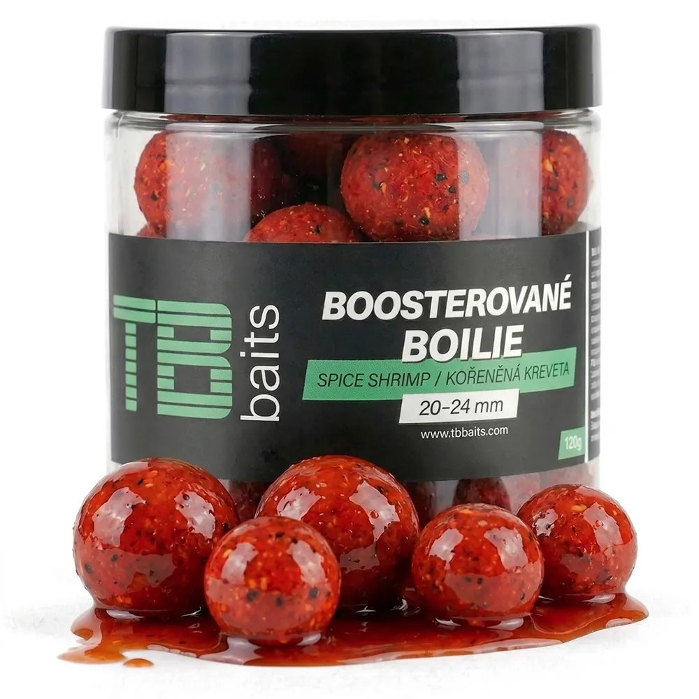 TB Baits Boosterované Boilie Spice Shrimp 120 g 20-24 mm - MojeRybárstvo.sk TB Baits Boosterované Boilie Spice Shrimp 120 g 20-24 mm