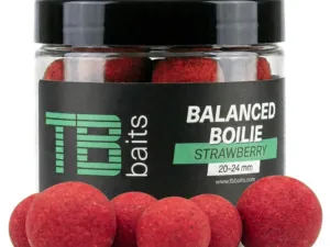 TB Baits Vyvážené Boilie Balanced + Atraktor Strawberry 100 g 20-24 mm