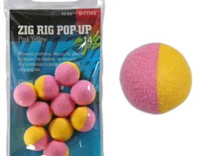 Giants fishing Pěnové plovoucí boilie Zig Rig Pop-Up pink-yellow 14mm,10ks