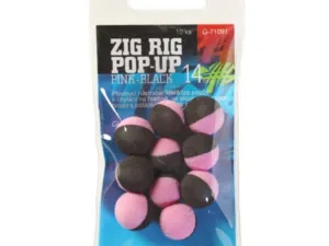 Giants fishing Pěnové plovoucí boilie Zig Rig Pop-Up pink-black 14mm,10ks